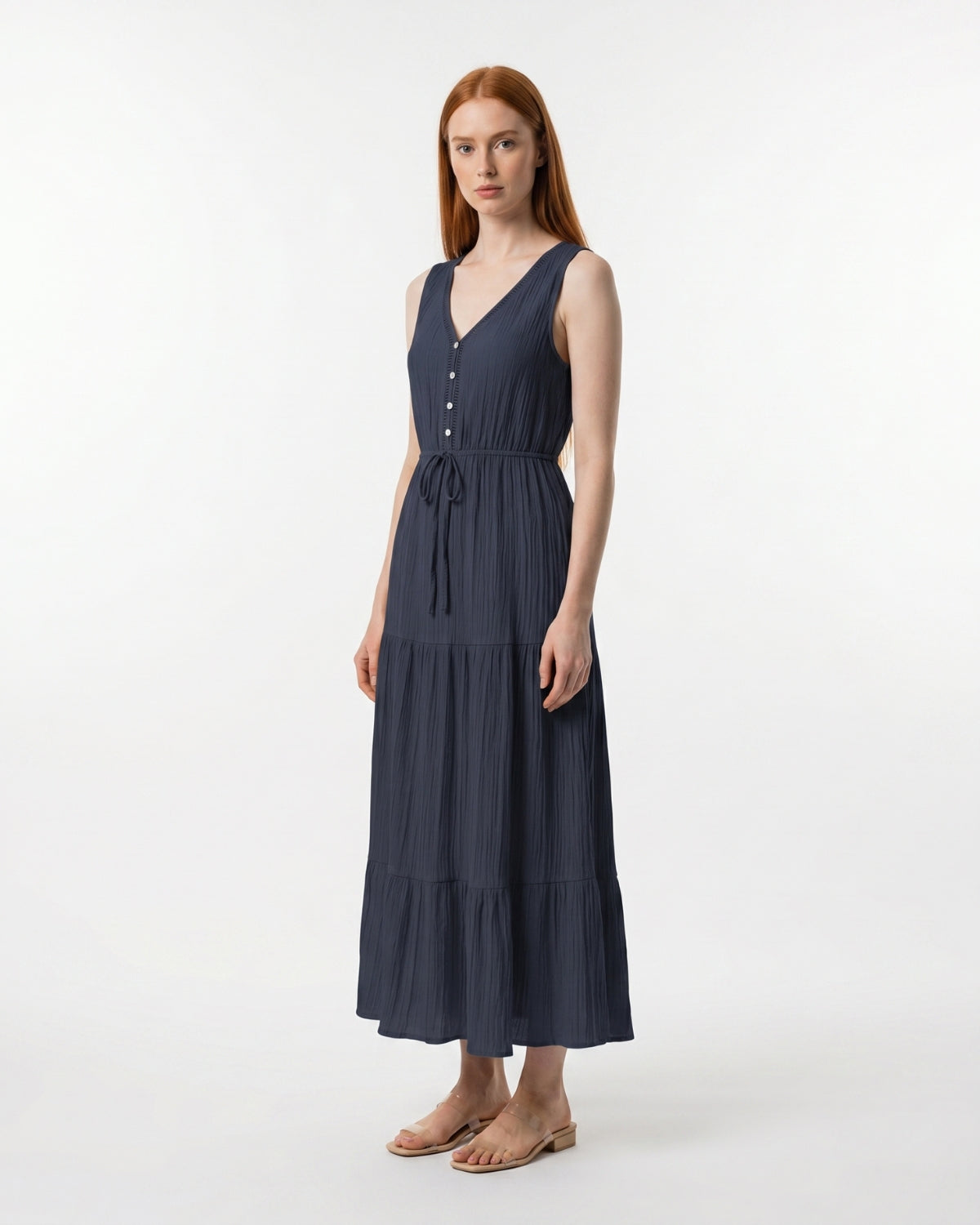 Livia Midi Dress - Navy Blue