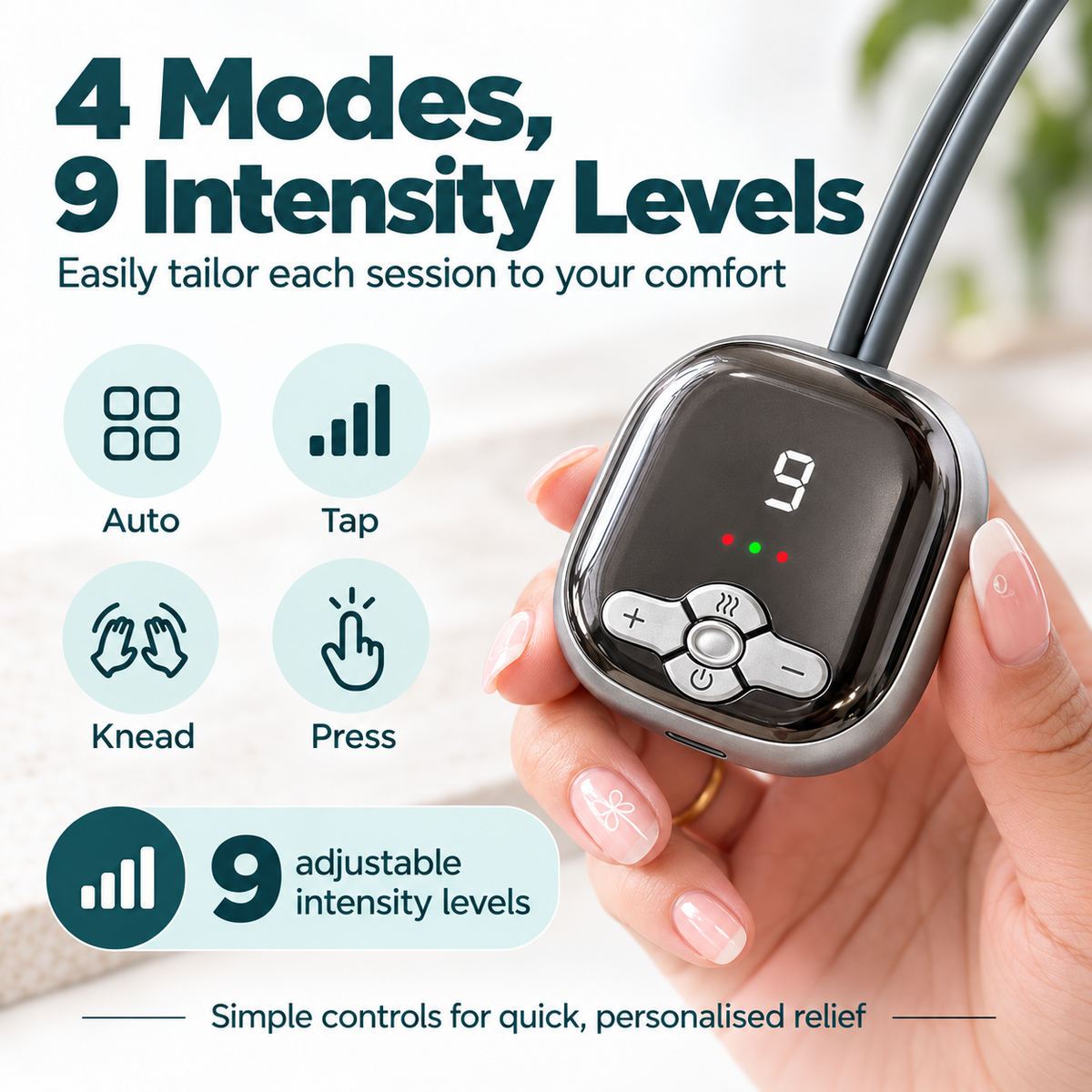 Latuna Portable EMS Neck Massager – Wearable Electric Neck Relaxer with Multiple Modes