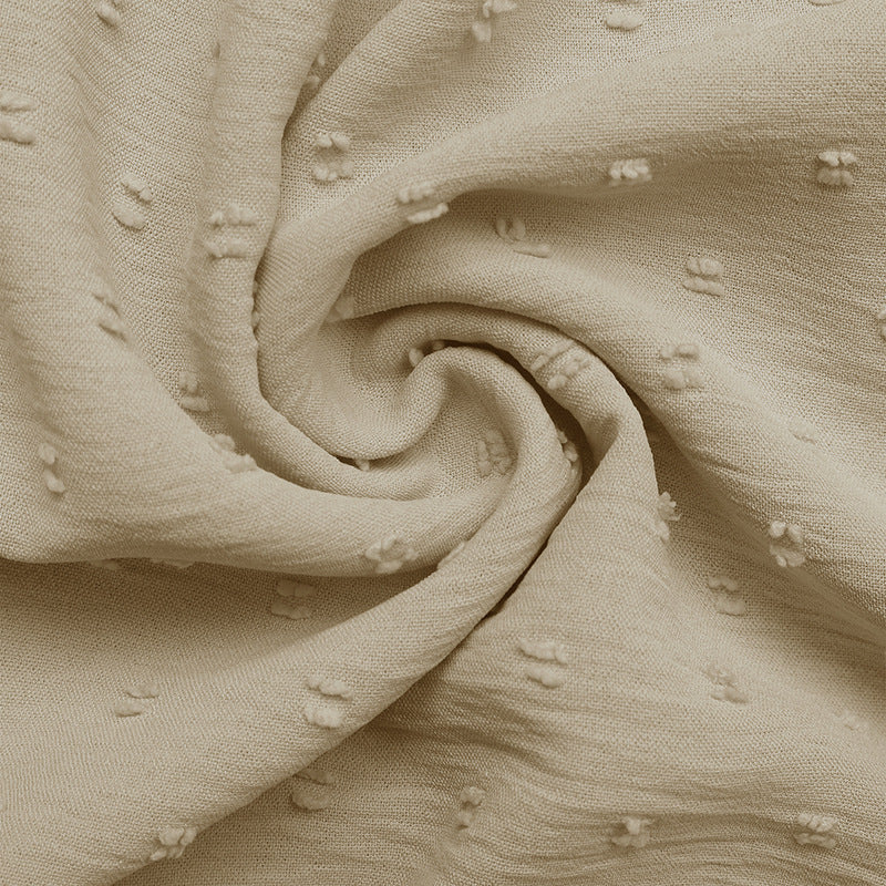 Cream Swiss Dot Halterneck Belted Ruffle Mini Summer Dress