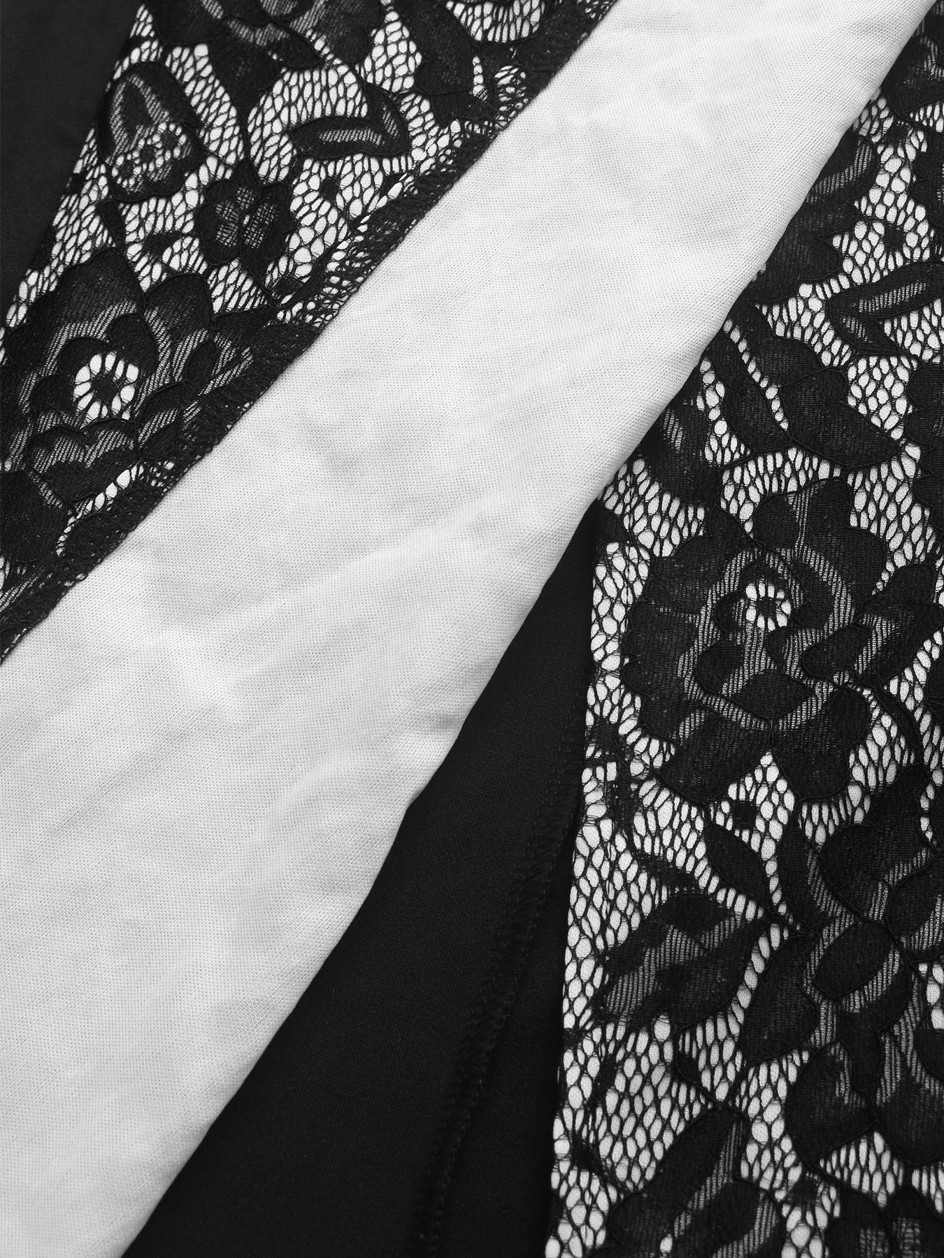 Black Floral Lace Round Neck Bodycon Midi Dress