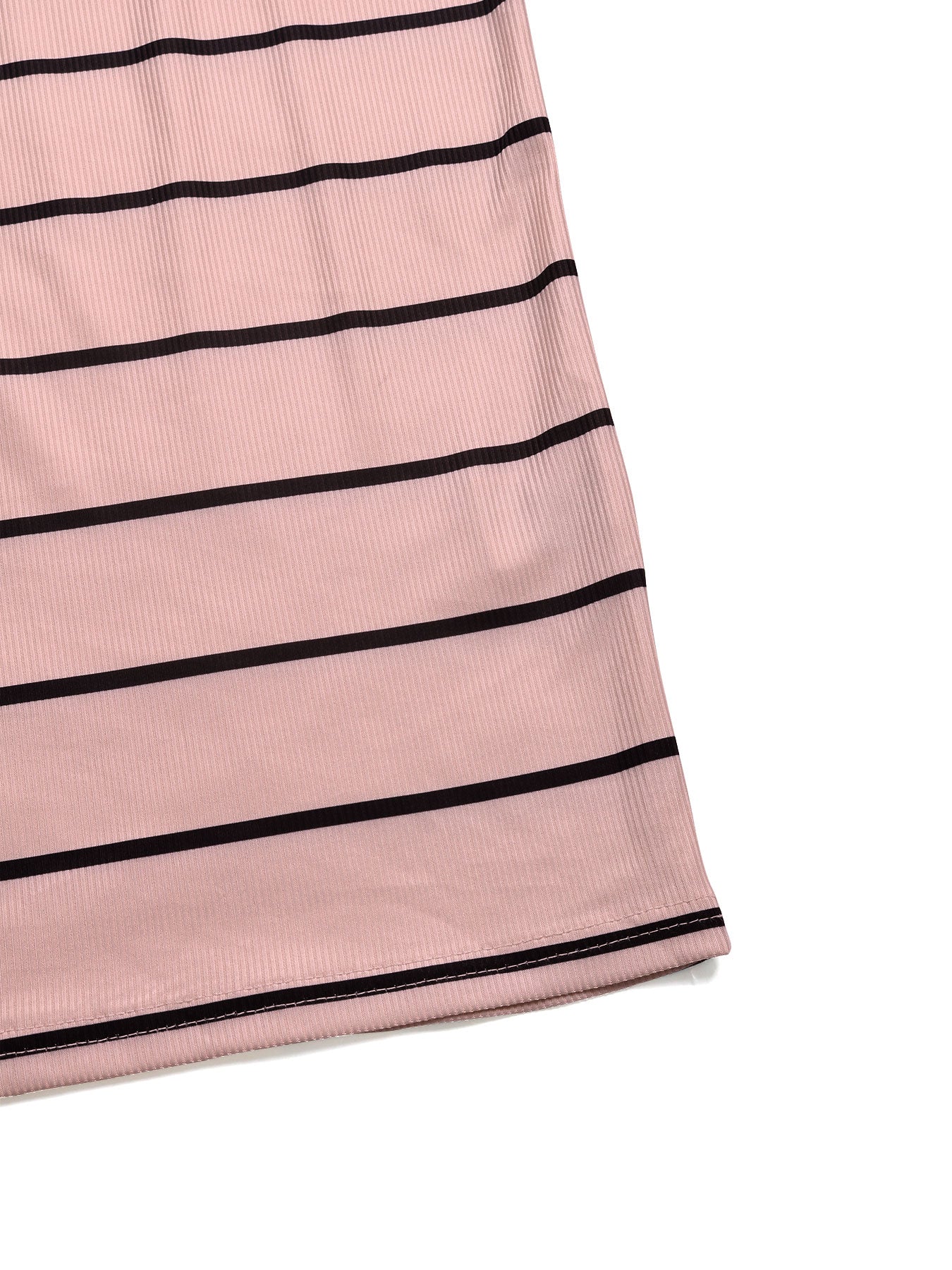 Pink Stripe One Shoulder Rosette Bodycon Midi Dress