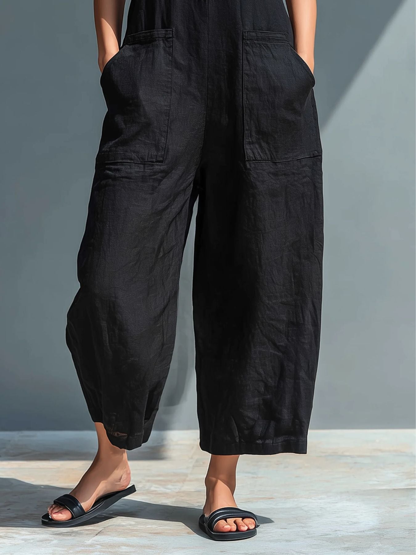 Ermelinda Button-Up Linen Jumpsuit