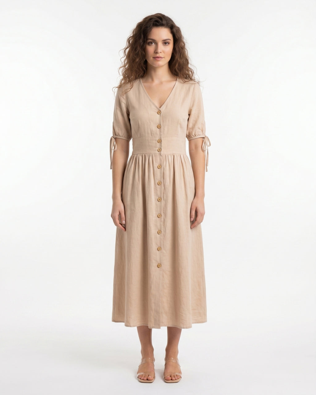 Belisaria Midi Dress - Beige