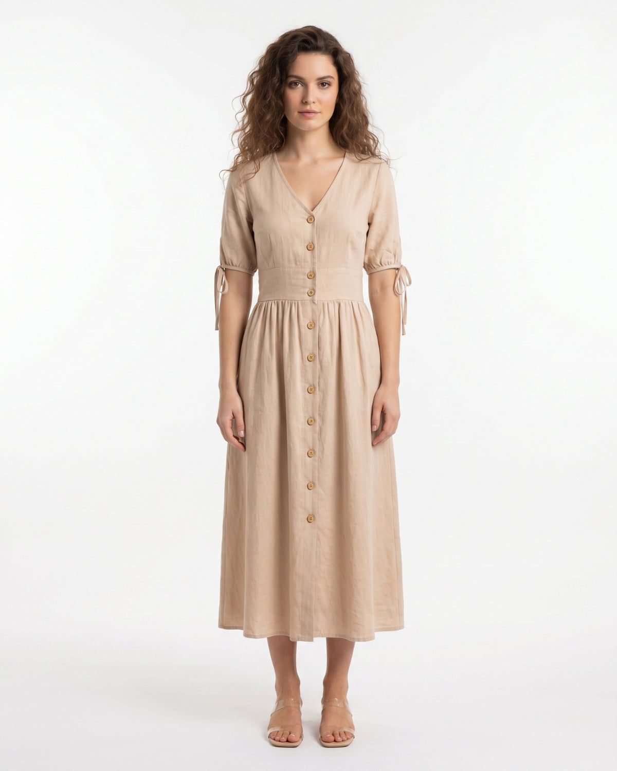 Belisaria Midi Dress - Beige