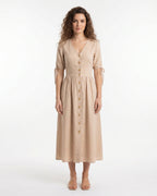 Belisaria Midi Dress - Beige