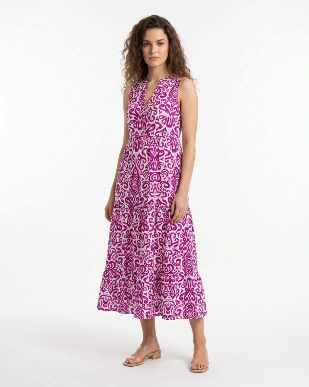 Gemma Midi Dress - Magenta