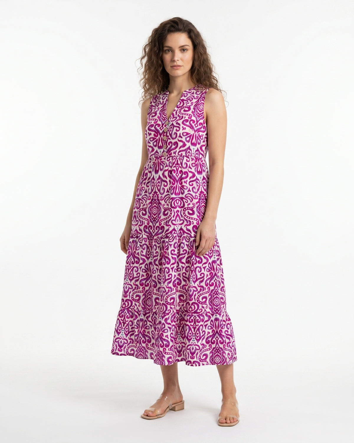 Gemma Midi Dress - Magenta