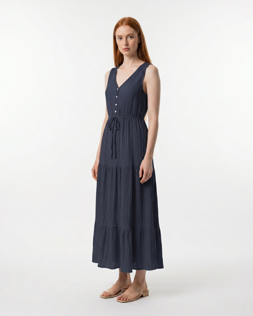 Livia Midi Dress - Navy Blue