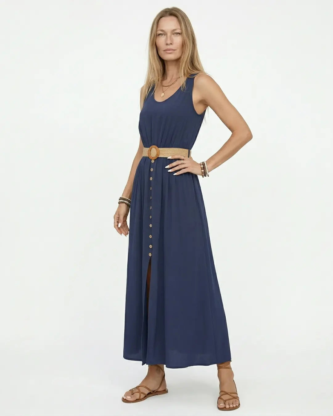 Beatrice Women's Summer Maxi Dress in Navy