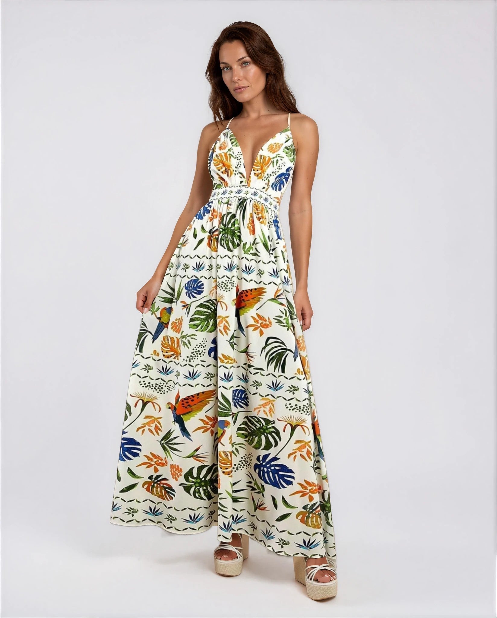 Francesca Women's Summer Maxi Dress in White