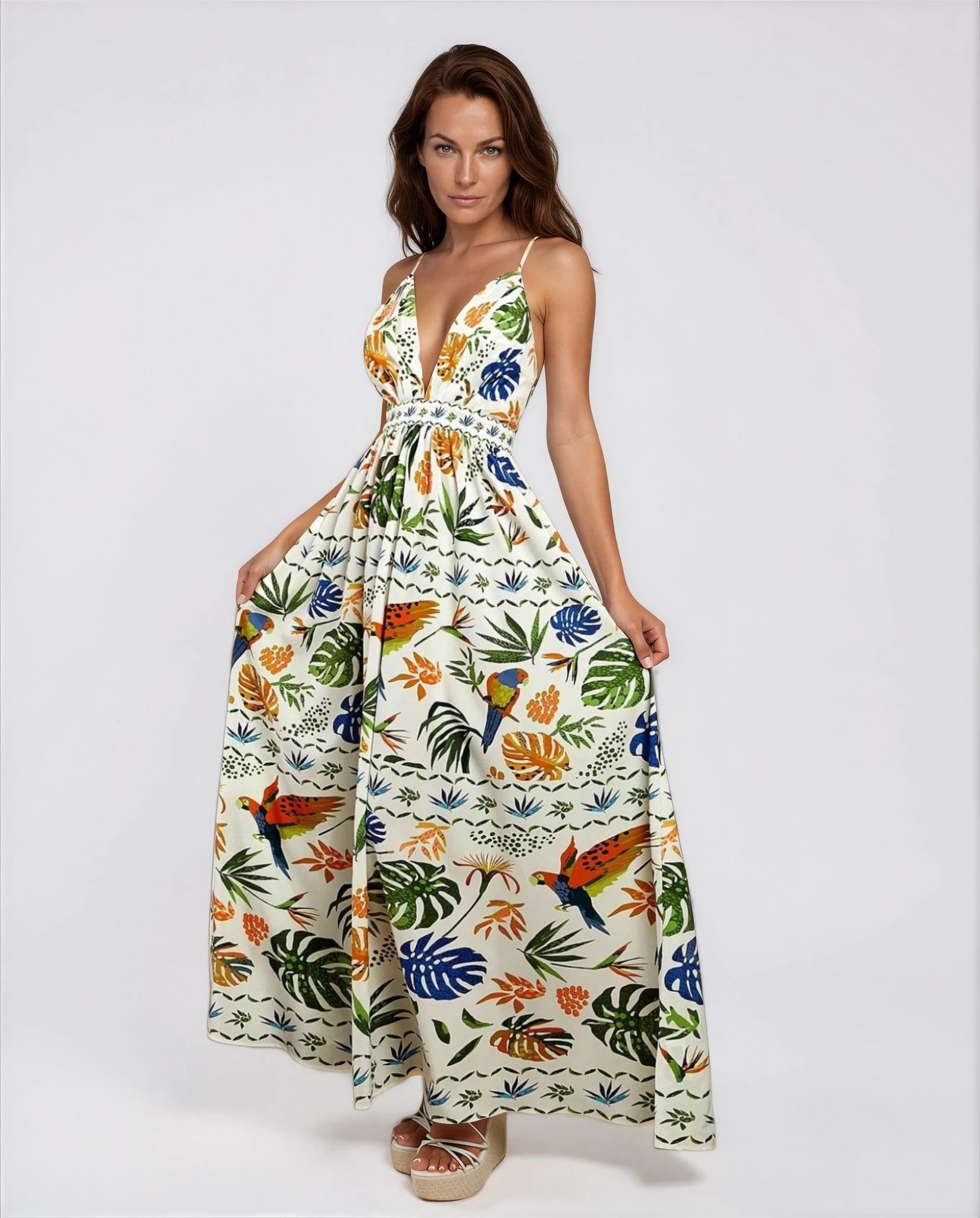 Francesca Women's Summer Maxi Dress in White