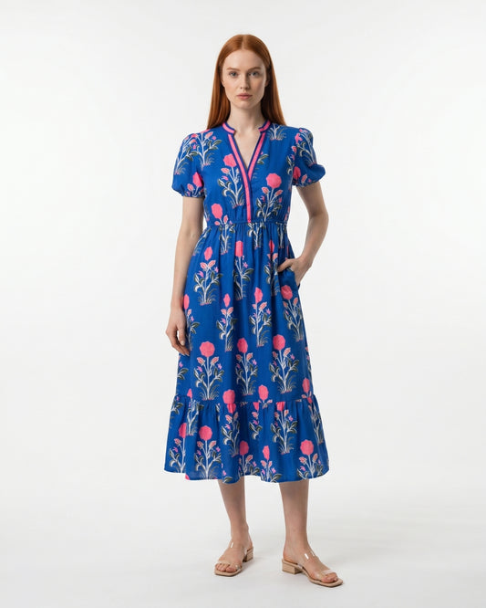 Giacinta Midi Dress - Cobalt Blue