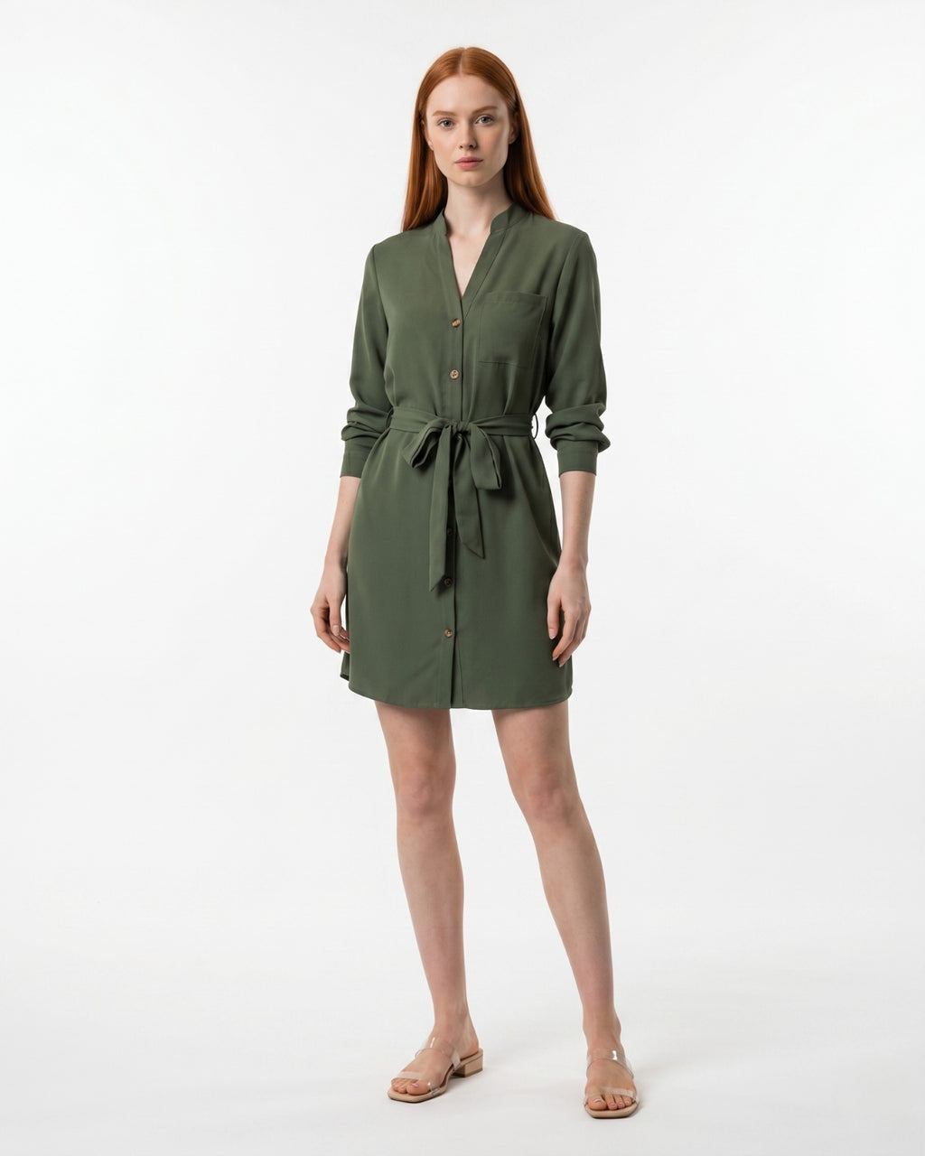 Tullia Mini Dress - Olive Green