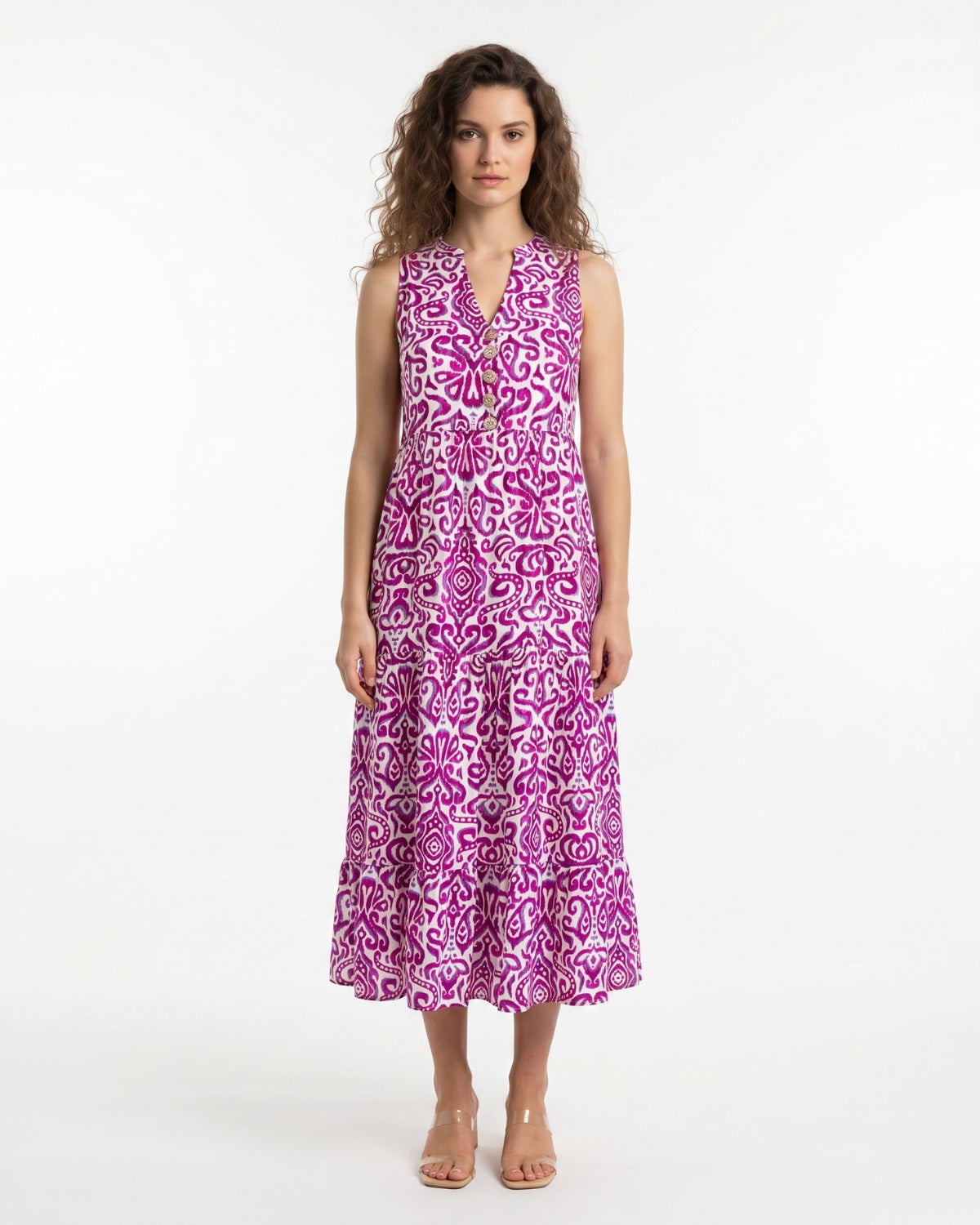 Gemma Midi Dress - Magenta