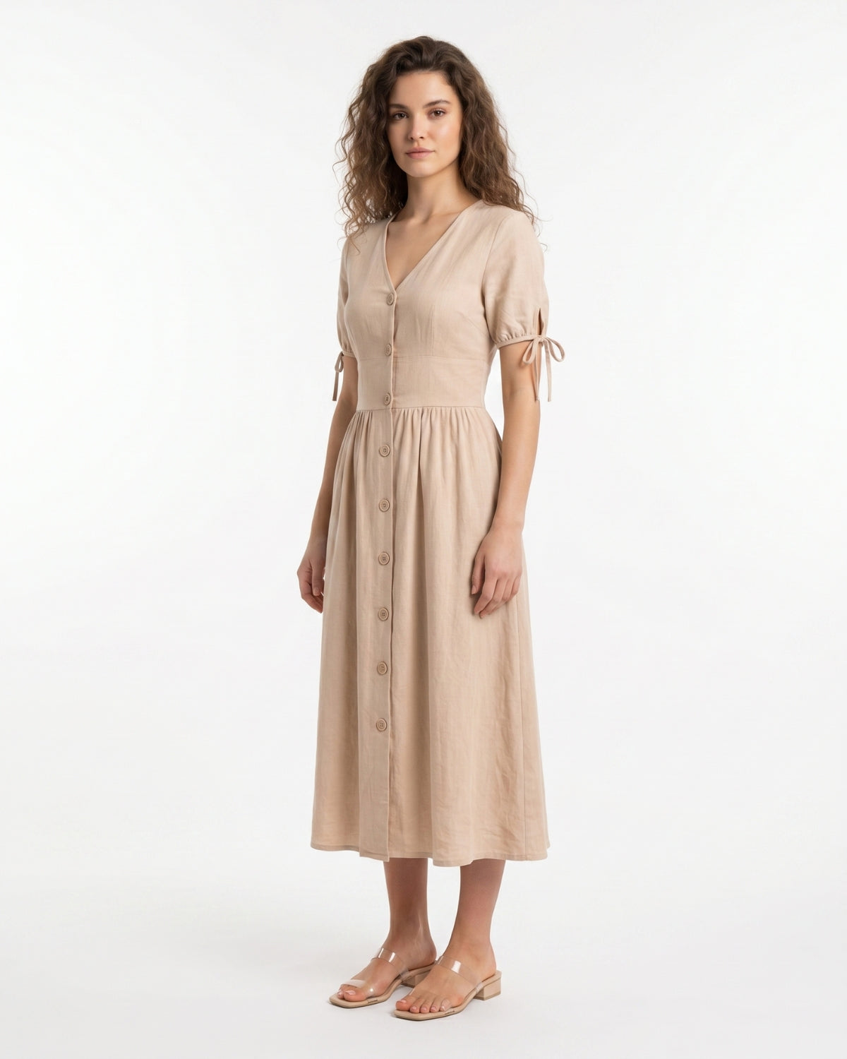 Belisaria Midi Dress - Beige