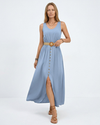 Silvana Maxi Dress - Dusty Blue