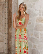 Tilde Pineapple Linen Maxi Dress