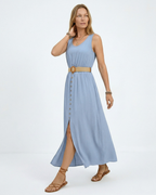 Silvana Maxi Dress - Dusty Blue