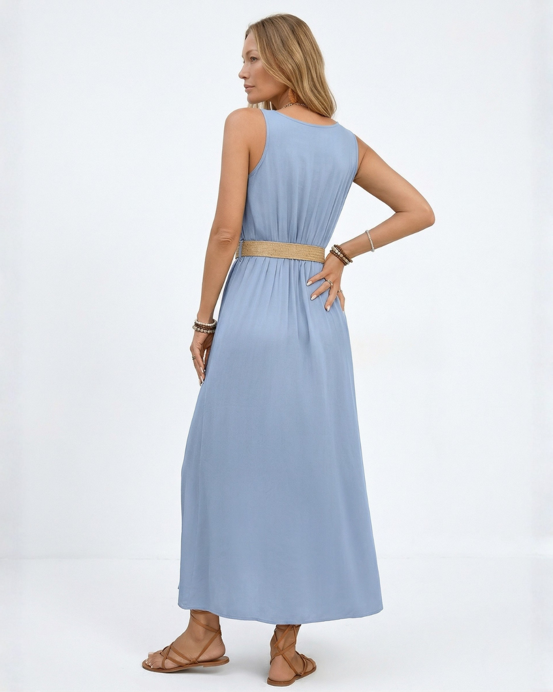 Silvana Maxi Dress - Dusty Blue