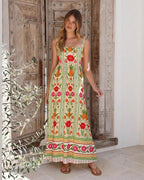 Tilde Pineapple Linen Maxi Dress