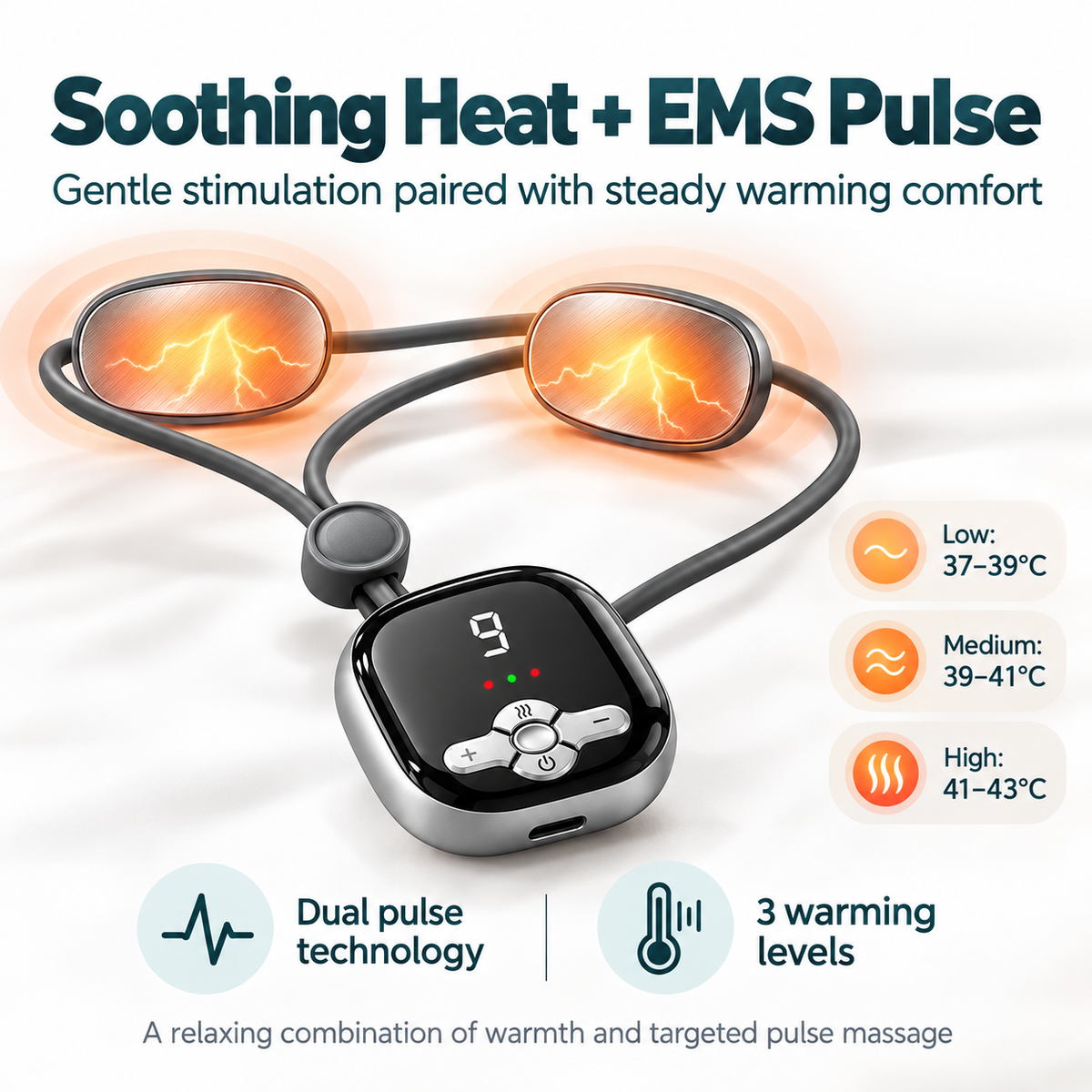 Latuna Portable EMS Neck Massager – Wearable Electric Neck Relaxer with Multiple Modes