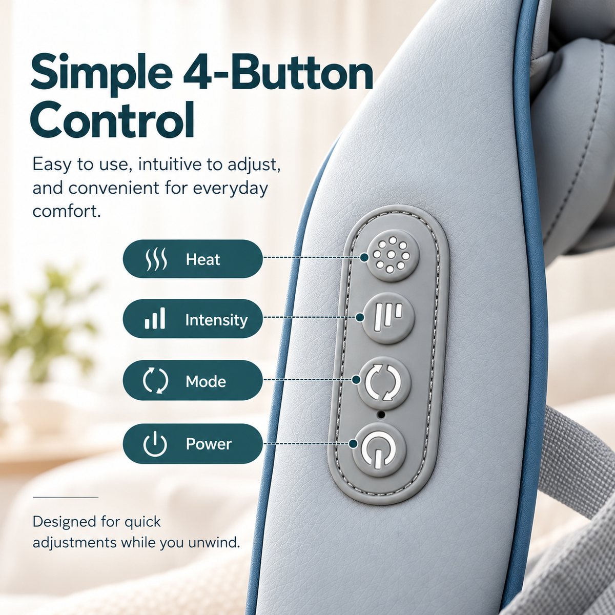 Cordless Neck & Shoulder Massager with Heat – Shiatsu Kneading Massager, Hands-Free Shoulder Straps