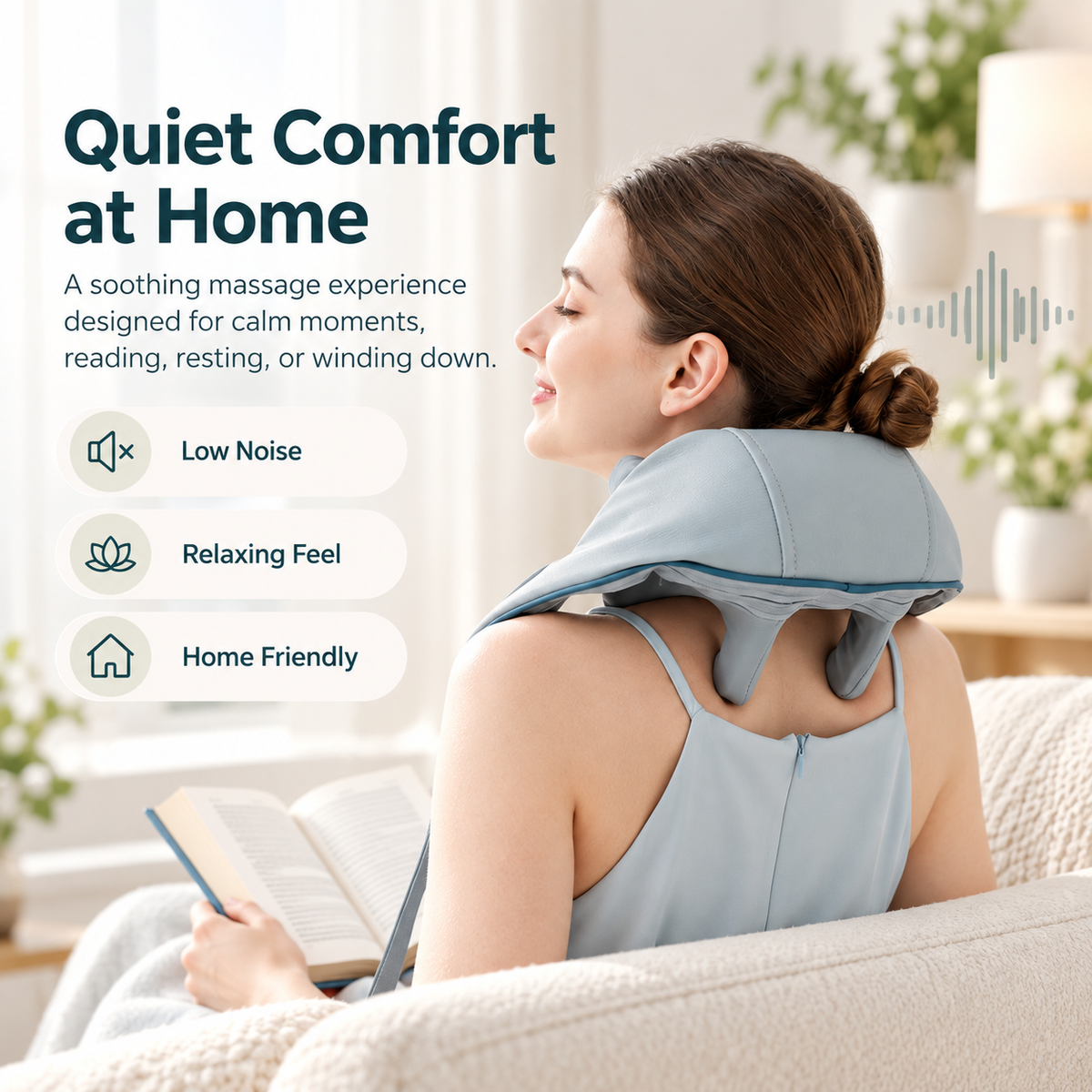 Cordless Neck & Shoulder Massager with Heat – Shiatsu Kneading Massager, Hands-Free Shoulder Straps