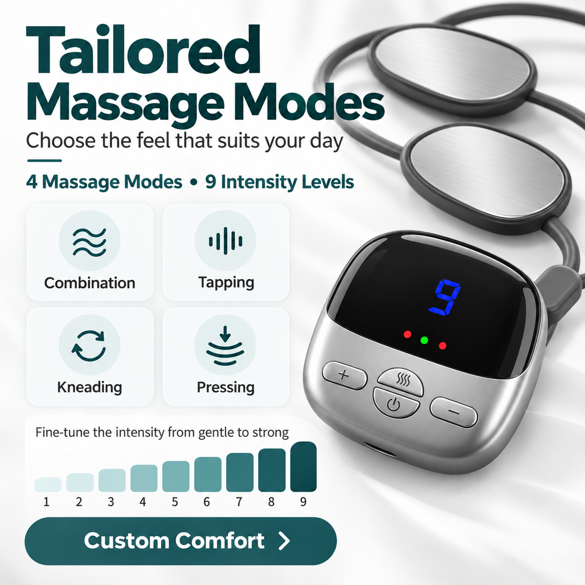 Portable Neck Massager with Heat – Wearable EMS Pendant Neck Relaxer
