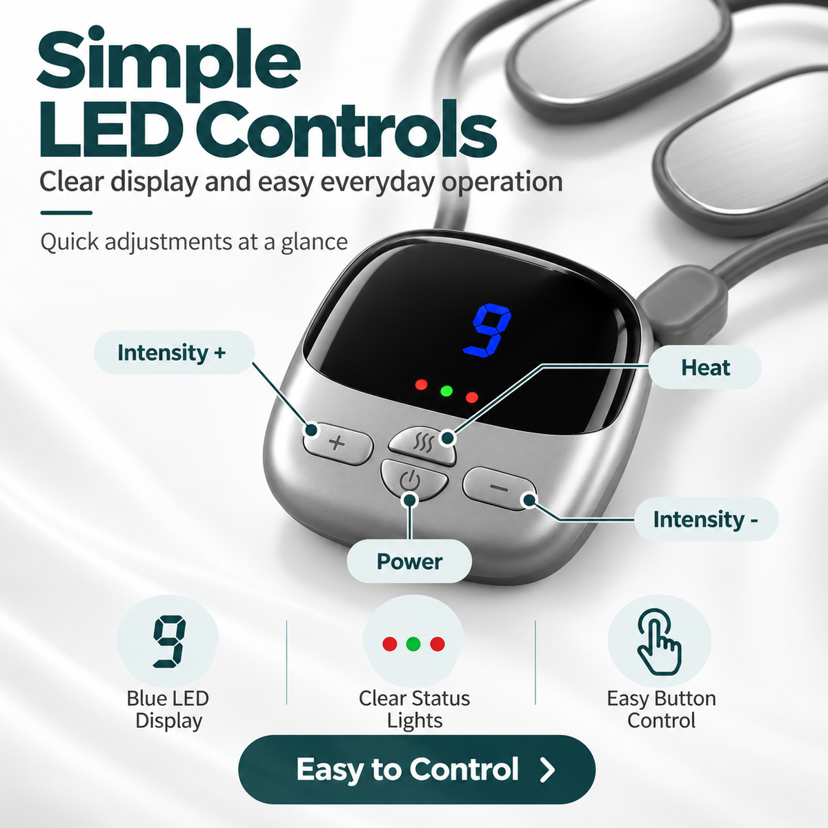 Portable Neck Massager with Heat – Wearable EMS Pendant Neck Relaxer
