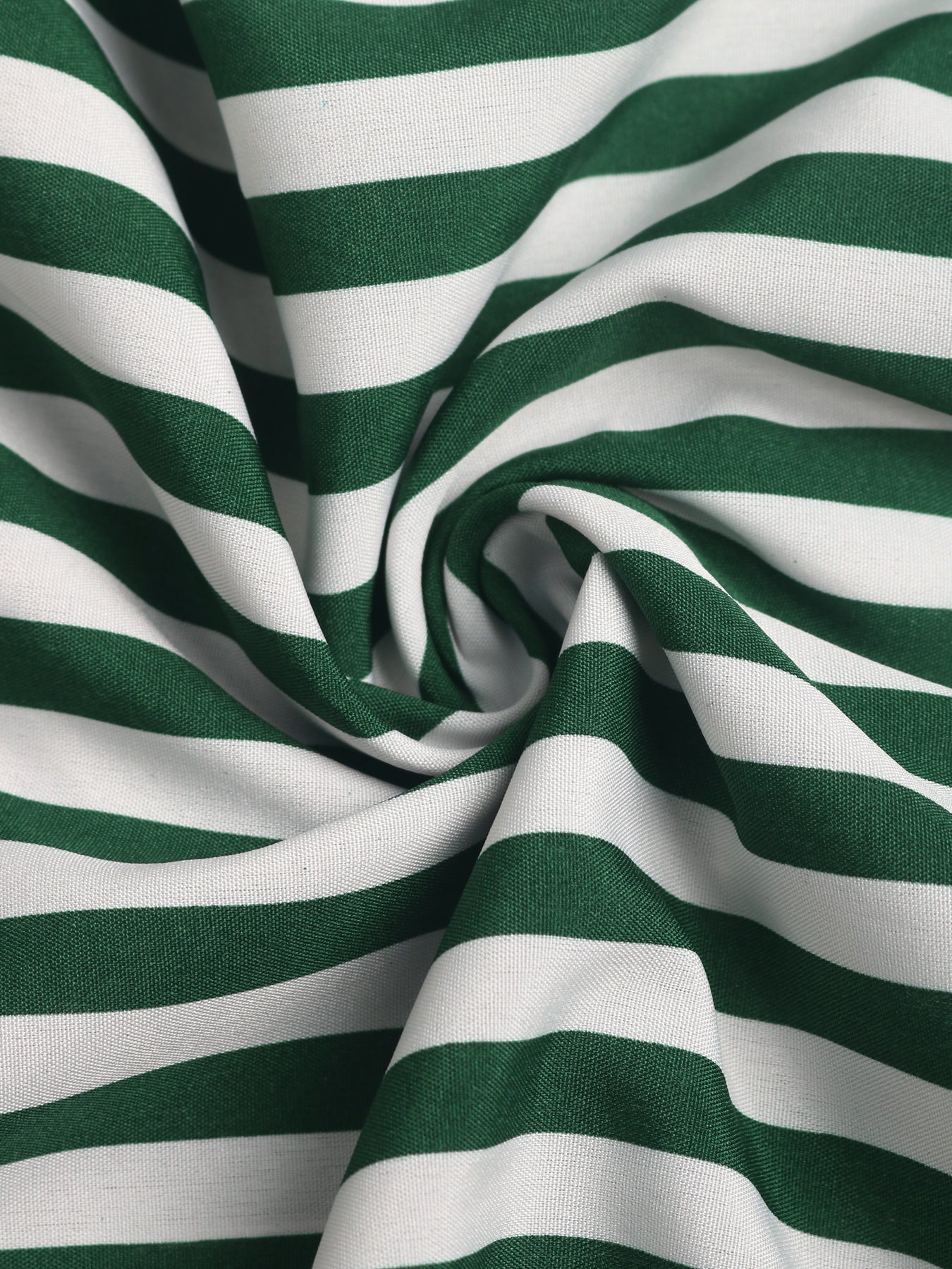 Close-up of green and white striped fabric