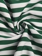 Close-up of green and white striped fabric
