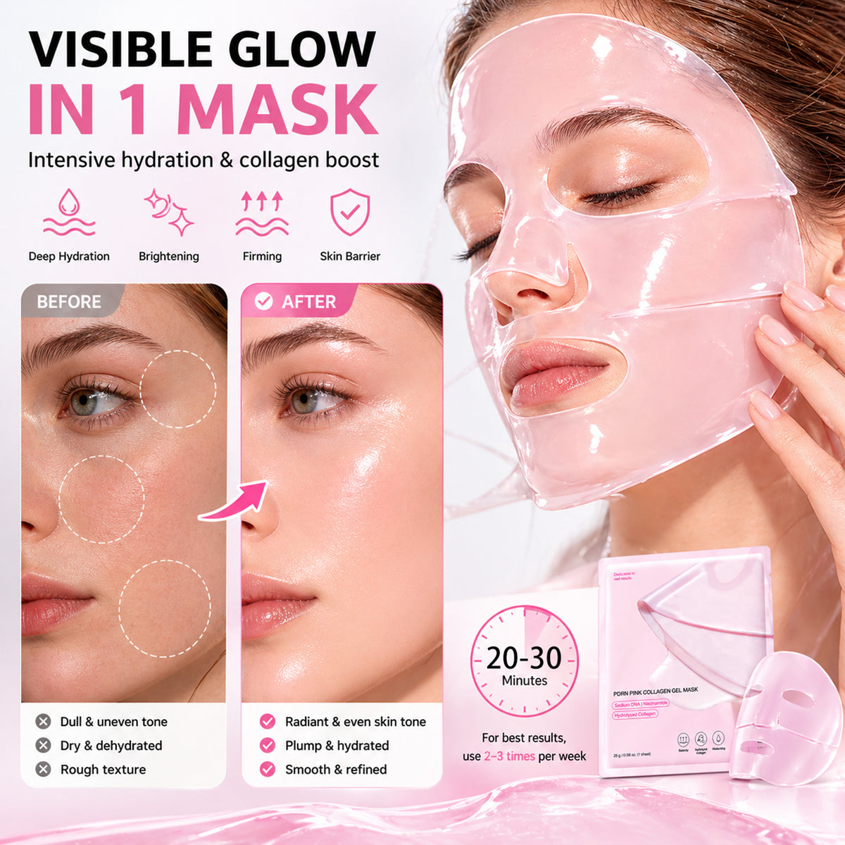 Salmon PDRN Pink Collagen Jelly Gel Mask