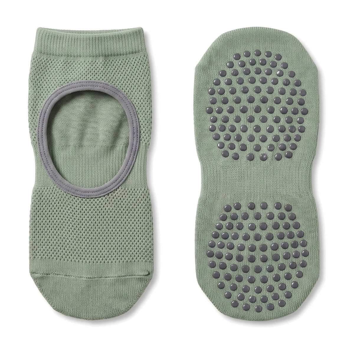 Sage pilates grip socks with open instep and non slip grip dot sole