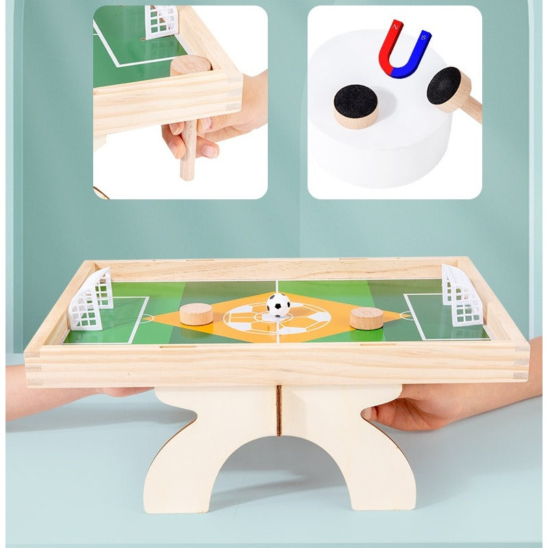 How it works: magnetic handles move the pucks from under the pitch